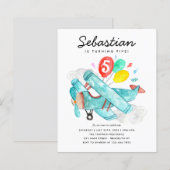 Papier Anniversaire de enfant du plan d'aquarelle budgéta (Devant / Derrière)