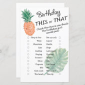 Papier Anniversaire de l'ananas ce ou ce jeu (Devant / Derrière)