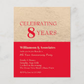 Papier Anniversaire des affaires Gold et Red Invitations (Devant)