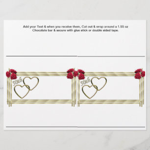 Papier Anniversaire d'or 50e Candy Bar sur mesure Wrapper