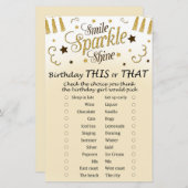 Papier Anniversaire d'or Ce ou ce jeu (Devant / Derrière)