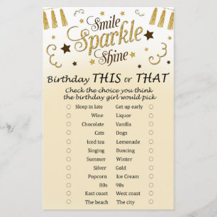 Papier Anniversaire d'or Ce ou ce jeu