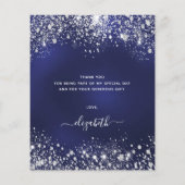 Papier Anniversaire Marine bleu parties scintillant budge (Dos)