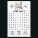 Papier Anniversaire Mot de recherche jeu Anniversaire fêt<br><div class="desc">Achetez ce jeu et profitez de la carte de recherche Word de haute qualité pour votre événement! Design de thème de voyage aquarelle</div>