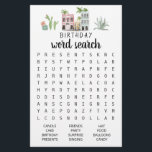 Papier Anniversaire Mot de recherche jeu Anniversaire fêt<br><div class="desc">Achetez ce jeu et profitez de la carte de recherche Word de haute qualité pour votre événement! Design de thème de voyage aquarelle</div>
