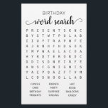Papier Anniversaire Mot de recherche jeu Anniversaire fêt<br><div class="desc">Achetez ce jeu et profitez de la carte de recherche Word de haute qualité pour votre événement! Design noir et blanc.</div>