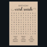 Papier Anniversaire Mot de recherche jeu Anniversaire fêt<br><div class="desc">Achetez ce jeu et profitez de la carte de recherche Word de haute qualité pour votre événement! Conception papier Kraft.</div>