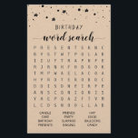 Papier Anniversaire Mot de recherche jeu Anniversaire fêt<br><div class="desc">Achetez ce jeu monochrome et profitez de la carte de recherche Word de haute qualité pour votre événement! Conception papier Kraft</div>