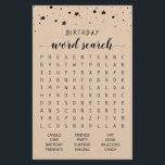 Papier Anniversaire Mot de recherche jeu Anniversaire fêt<br><div class="desc">Achetez ce jeu monochrome et profitez de la carte de recherche Word de haute qualité pour votre événement! Conception papier Kraft</div>