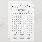 Papier Anniversaire Mot de recherche jeu Anniversaire fêt (Devant / Derrière)