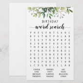 Papier Anniversaire Mot de recherche jeu Anniversaire fêt (Devant / Derrière)