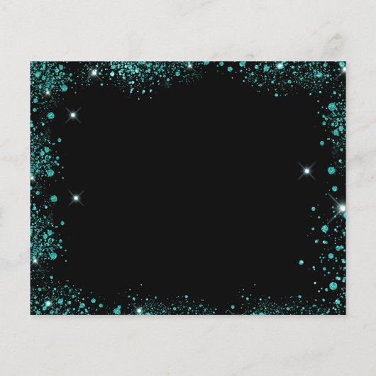 Papier Anniversaire noir turquoise parties scintillant ve (Dos)