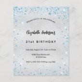 Papier Anniversaire parties scintillant bleu argenté invi (Devant)