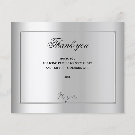 Papier Anniversaire photo argent merci budget (Devant)