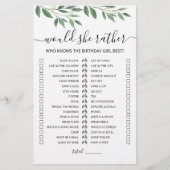 Papier Anniversaire Plutôt éditable jeu (Devant)