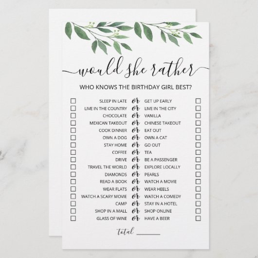 Papier Anniversaire Plutôt éditable jeu (Devant / Derrière)