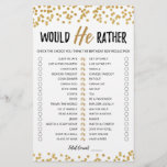 Papier Anniversaire Plutôt éditable jeu<br><div class="desc">Achetez ce jeu éditable et profitez de la haute qualité de la carte de Plaisir de Will He pour votre événement! C'est un modèle de jeu,  Vous pouvez changer les questions comme vous le souhaitez! Confetti d'or.</div>