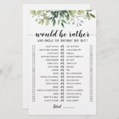Papier Anniversaire Plutôt éditable jeu (Devant / Derrière)