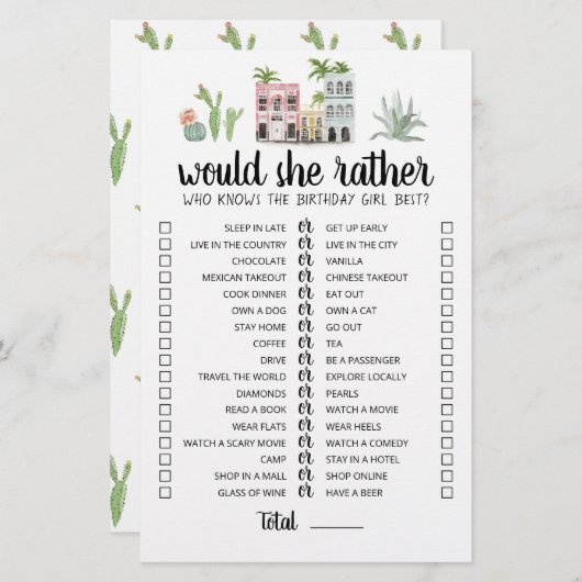 Papier Anniversaire Plutôt éditable jeu (Devant / Derrière)