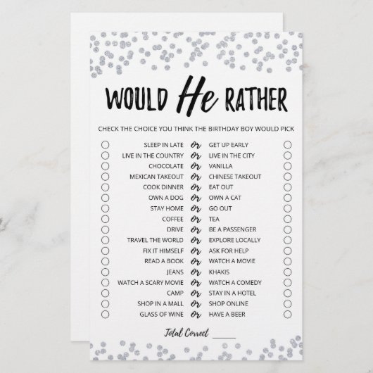 Papier Anniversaire Plutôt éditable jeu (Devant / Derrière)