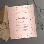 Papier Anniversaire rose or étoiles budget fête invitatio<br><div class="desc">Pour une soirée d'anniversaire élégante de 21e (ou tout âge). Un arrière - plan rose à gradient or. Décoré d'étoiles. Personnalisez et ajoutez un nom, des détails du parti. Le nom est écrit avec un script de style écrit à la main. 1 feuille = 1 invite imprimé bord à bord....</div>