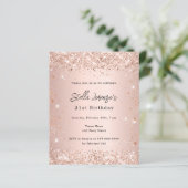 Papier Anniversaire rose or rousse rose invitation (Debout devant)