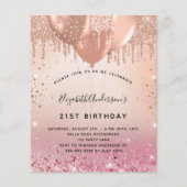 Papier Anniversaire rose rose rose rose rose invitation b (Devant)
