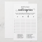Papier Anniversaire Scattergories jeu modifiable (Devant / Derrière)