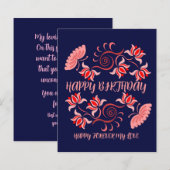 PAPIER ANNIVERSAIRE SOUHAITE DE MAMAN (Devant / Derrière)