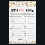 Papier Anniversaire Terminer son phrase Anniversaire jeu<br><div class="desc">Achetez ce jeu modifiable et profitez de la haute qualité Finissez sa formule carte pour votre événement! Conception de confettis en or</div>