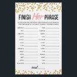 Papier Anniversaire Terminer son phrase Anniversaire jeu<br><div class="desc">Achetez ce jeu modifiable et profitez de la haute qualité Finissez sa formule carte pour votre événement! Conception de confettis en or</div>