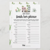 Papier Anniversaire Terminer son phrase Anniversaire jeu (Devant / Derrière)