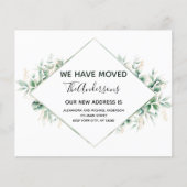 Papier Annonce de déménagement budgétaire Eucalyptus verd (Devant)