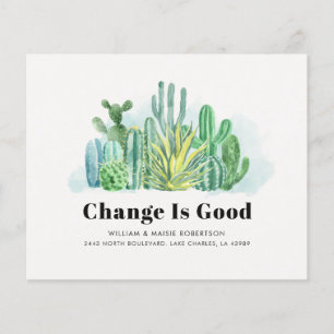Papier Annonce de déménagement de cactus à l'aquarelle bu