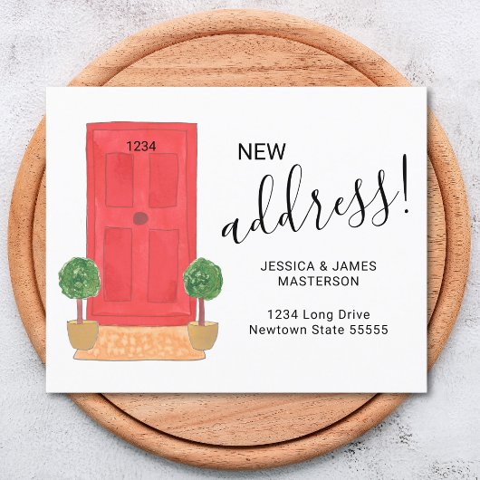 Papier Annonce de déménagement de porte rouge budgétaire 