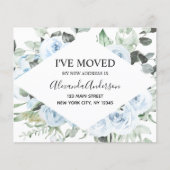 Papier Annonce de déménagement florale bleue poussiéreuse (Devant)