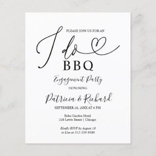 Papier Annonce de fête d'engagement Budget I DO BBQ