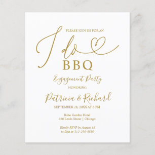 Papier Annonce de la fête d'engagement Budget I DO BBQ