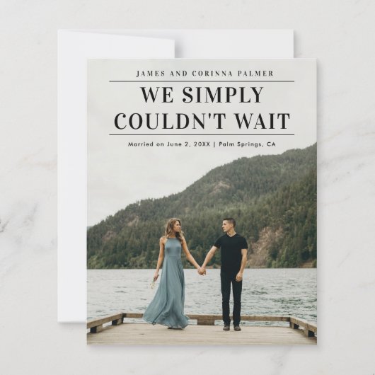 Papier Annonce de mariage photo à petit budget (Devant)