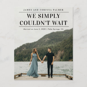 Papier Annonce de mariage photo Budget n'a pas pu attendr
