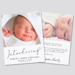 Papier Annonce de naissance avec photos sur budget