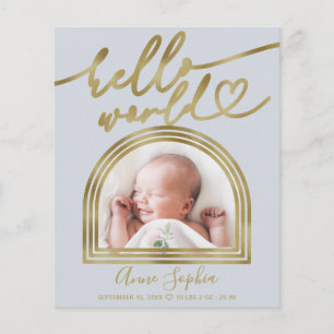 Papier Annonce de naissance Cadre Arch Budget Hello World