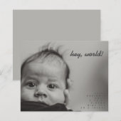 Papier Annonce de naissance de bébé moderne et abordable (Devant / Derrière)
