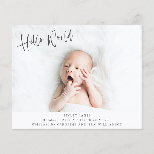 Papier Annonce de naissance double face Budget Two Photo (Devant)