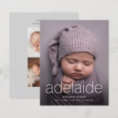 Papier Annonce de naissance photo Simple Budget (Devant / Derrière)