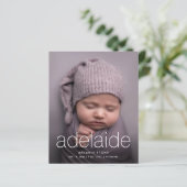 Papier Annonce de naissance photo Simple Budget (Debout devant)