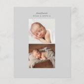 Papier Annonce de naissance photo Simple Budget (Dos)