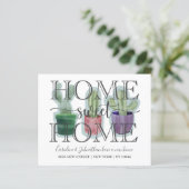 Papier Annonce de nouvelle maison aquarelle Cactus pas ch (Debout devant)