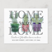 Papier Annonce de nouvelle maison aquarelle Cactus pas ch (Devant)