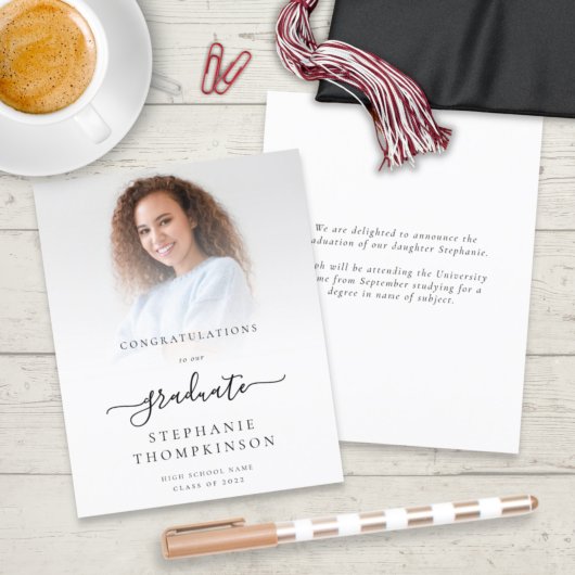 Papier Annonce de photo de remise de diplôme Budget Minim